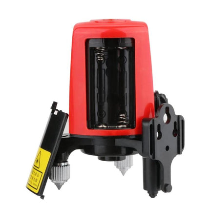Compact Laser Level for Everyday Home Alignment Projects - red LOMVUM compact laser level with tripod feet and battery compartment for hanging artwork and shelves