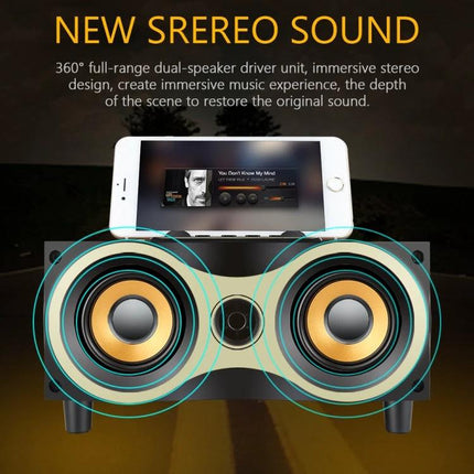 Wooden Bluetooth Speaker For Home Listening Compact with dual drivers, phone dock, TF card USB support and hands-free mic