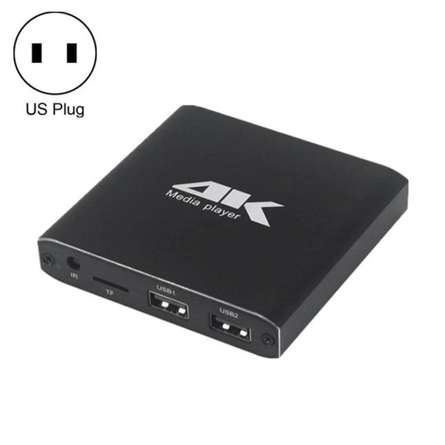 Versatile 4K HD Media Player for Home TV and Projector Use compact black HDMI media player with USB and SD slots