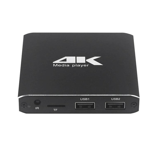 Versatile 4K HD Media Player for Home TV and Projector Use - compact 4K media player with dual USB ports, TF slot, HDMI output for TV or projector