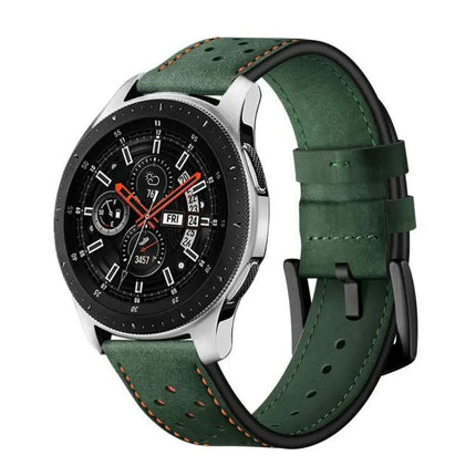 22mm Leather Eyelet Sport Watch Strap For Samsung Active