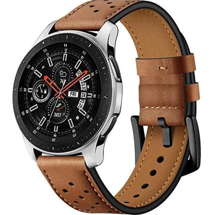 22mm Leather Eyelet Sport Watch Strap For Samsung Active