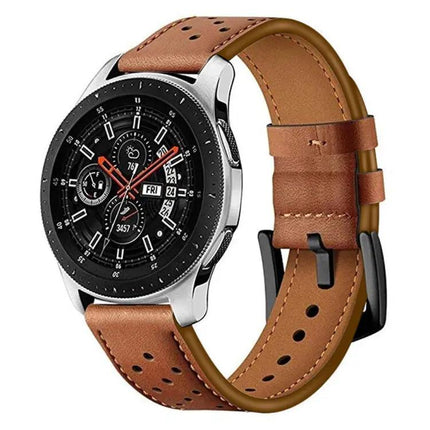 20mm PU Leather Eyelet Watch Band for Samsung Galaxy