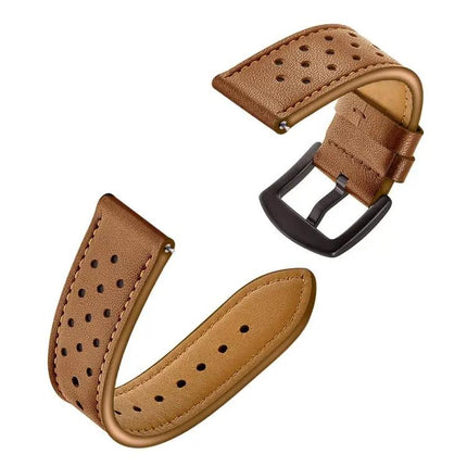 20mm PU Leather Eyelet Watch Band for Samsung Galaxy