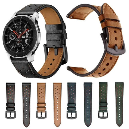 20mm PU Leather Eyelet Watch Band for Samsung Galaxy