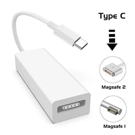 USB C to Mag-Safe Charging Adapter for MacBooks and Phones — white Type-C to MagSafe converter for MacBook Pro and phones, magnetic quick-release cable