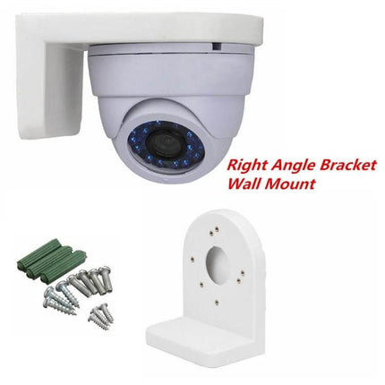 Plastic L-Type Right Angle Bracket for 3.5 Inch CCTV Dome Cameras white wall mount with screws and dome camera