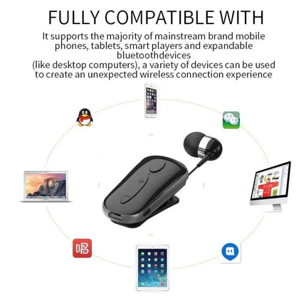 Wireless Bluetooth Headset With Vibration Alert And Clip lightweight clip-style earphone with retractable cable for commuters