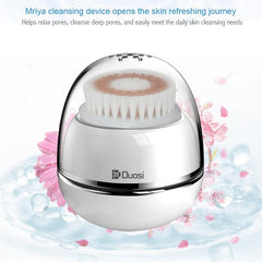 Duosi DY-103 Rechargeable Waterproof Sonic Facial Cleansing Brush with Dual Brush Heads for Deep Pore Exfoliation and Blackhead Removal