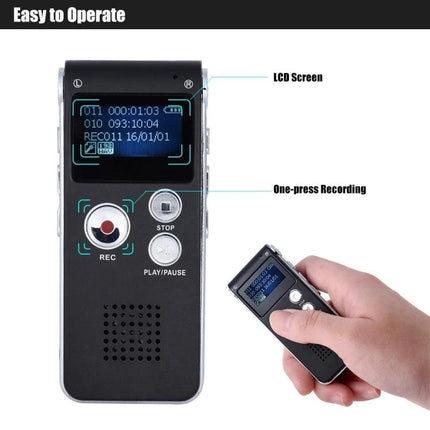 Voice Recorder for Everyday Notes and Meetings handheld digital recorder with one-key recording and LCD screen