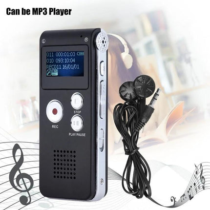 Voice Recorder for Everyday Notes and Meetings sleek portable digital recorder with one-key operation and earbuds