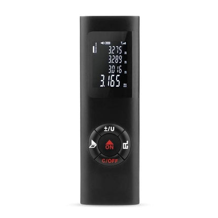 Compact Handheld Laser Distance Meter for Everyday Measurements - black handheld laser distance meter with digital display and control buttons