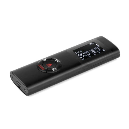 Compact Handheld Laser Distance Meter for Everyday Measurements - black compact laser distance meter with display and control buttons