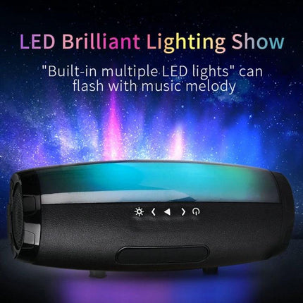 Compact T G Portable Bluetooth Speaker For Home And Outdoor Use with LED lights flashing to music and 30min auto-shutoff