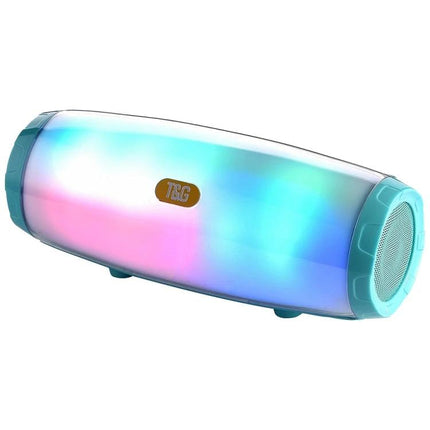 Compact T G Portable Bluetooth Speaker For Home And Outdoor Use LED light sync, Bluetooth 5.0, TF/USB/aux, auto-shutoff