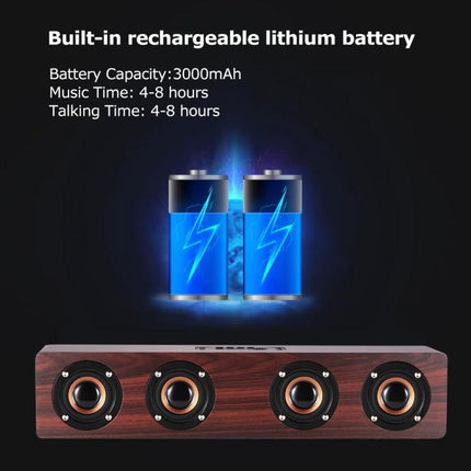 Bluetooth Speaker With Built In Mic For Everyday Home Use showcasing 3000mAh battery, 4–8h music and hands-free talking