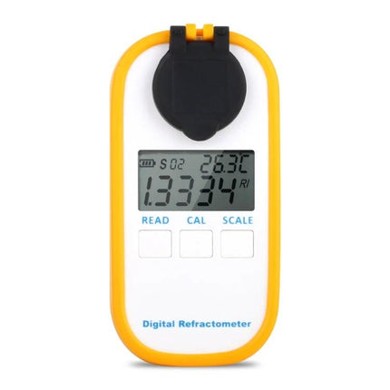Digital Refractometer for Measuring Sugar in Wine and Beer - handheld digital refractometer showing clear readings for home brewers and winemakers