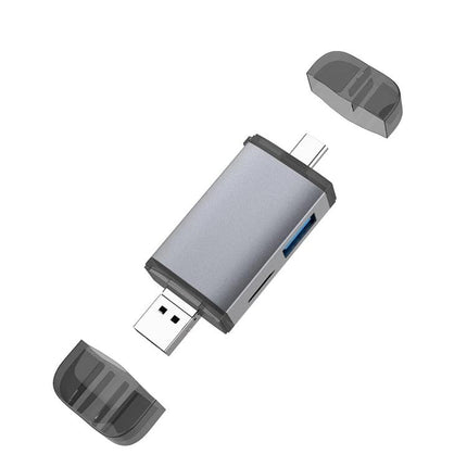 Multi-Interface Card Reader for Daily File and Photo Access compact USB and USB-C adapter for SD and microSD transfers