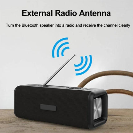 Portable Bluetooth Speaker For Home And Travel With Compact Design with external radio antenna for clear FM reception and travel use