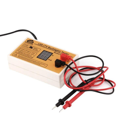Portable Handheld LED Tester for TV Backlight and Strip Testing - technician diagnosing TV LED strips with probes and display