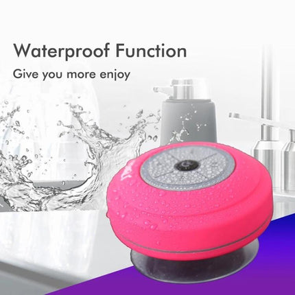 Compact Waterproof Shower And Beach Speaker With Suction Cup pink waterproof shower speaker with LED lights and suction base