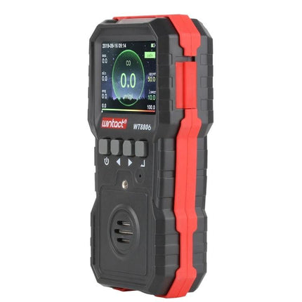 WINTACT Rechargeable Carbon Monoxide Detector for Indoor Safety handheld CO monitor with color screen and red black rugged case