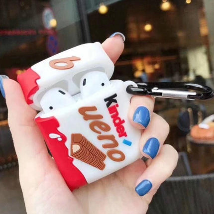 Protective Case for AirPods with Kinder Chocolate Style for Daily Carry - playful protective AirPods case with keyring