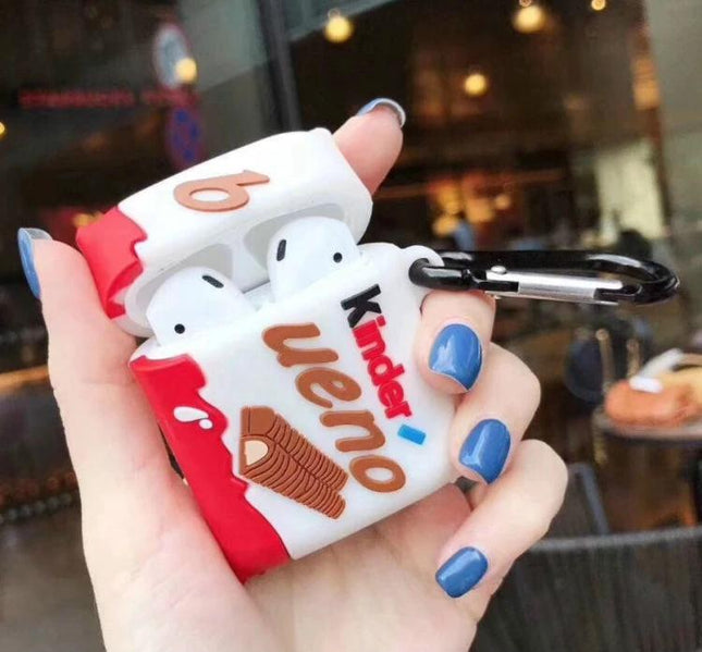 Protective Case for AirPods with Kinder Chocolate Style for Daily Carry - playful protective AirPods case with keyring