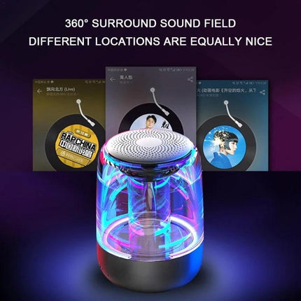 Portable Bluetooth Speaker With Ambient LED Light For Home glowing acrylic body with color LED lights and portable stereo TWS