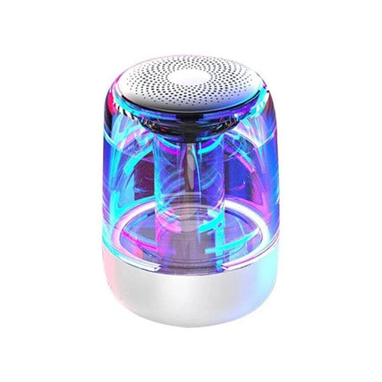 Portable Bluetooth Speaker With Ambient LED Light For Home, transparent acrylic LED party speaker with TWS stereo and picnic-ready sound