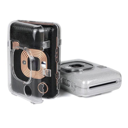Transparent Protective Pouch for Fujifilm Instax Mini Liplay Camera shown clear over camera for scratch and impact protection