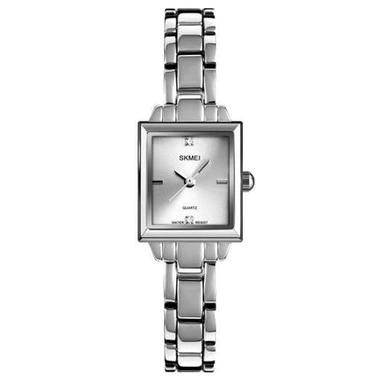 SKMEI Rose Gold Women's Elegant Fashion Watch for Daily Wear slim rose-gold quartz wristwatch with square dial, lightweight classic design for commuting