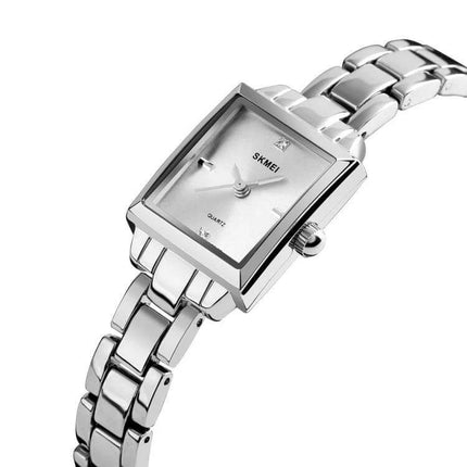 SKMEI Rose Gold Women's Elegant Fashion Watch for Daily Wear – slim quartz rose gold ladies wristwatch with minimalist square dial