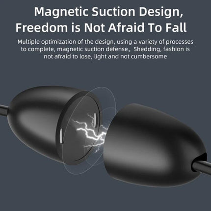 Magnetic Wireless Earbuds For Gym And Commute With Secure Fit showing magnetic snap-together backs for secure storage and carry
