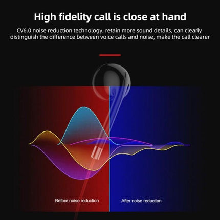 Magnetic Wireless Earbuds For Gym And Commute With Secure Fit demonstrating noise reduction waveform before and after