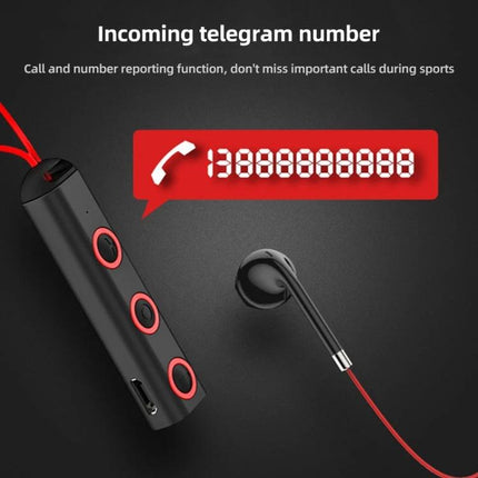 Magnetic Wireless Earbuds For Gym And Commute With Secure Fit showing earbuds magnetic backs and inline mic calling display