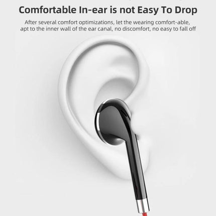 Magnetic Wireless Earbuds For Gym And Commute With Secure Fit shown snug in ear, angled design and magnetic backs for stable wear