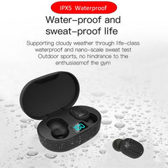 E6S Waterproof TWS Bluetooth Earbuds with Smart LED Display and Enhanced Noise Cancellation