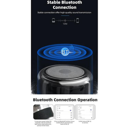 Fineblue Bluetooth Speaker For Home Use Compact Portable Design shows compact speaker with stable Bluetooth 10m range and simple pairing