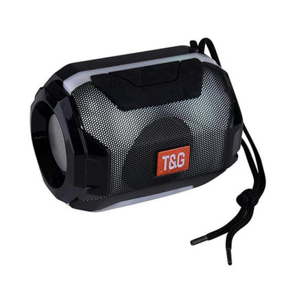 Portable Bluetooth Speaker With FM Radio For Home And Travel compact black travel speaker with strap