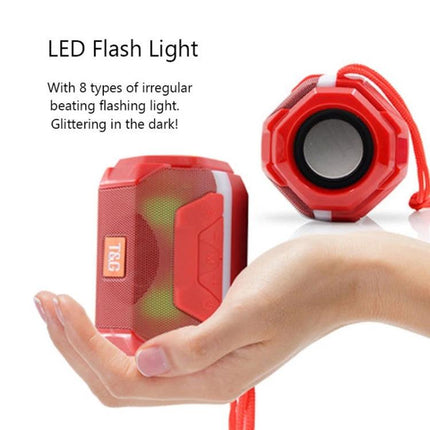 Portable Bluetooth Speaker With FM Radio For Home And Travel compact red Bluetooth speaker with LED flash light