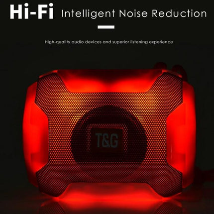 Portable Bluetooth Speaker With FM Radio For Home And Travel glowing red LED compact design for home office and outdoor use