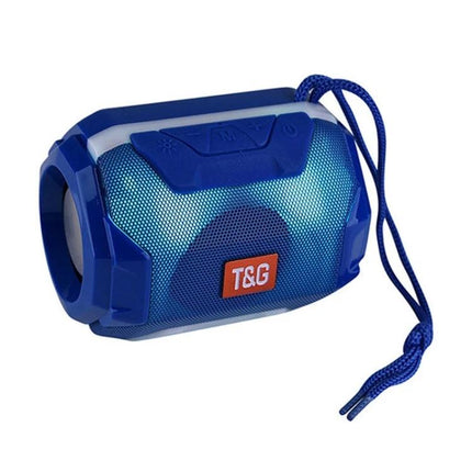 Portable Bluetooth Speaker With FM Radio For Home And Travel - compact blue wireless speaker with strap