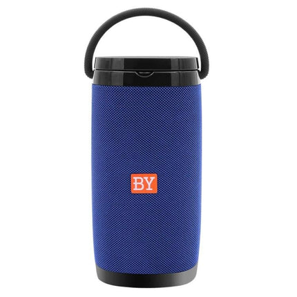 NBY Compact Bluetooth Speaker For Everyday Music And Calls blue portable speaker with handle, dual drivers and built‑in microphone