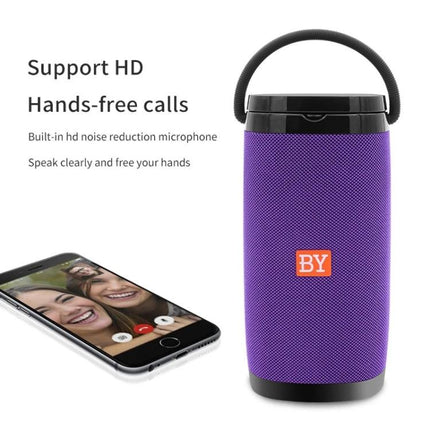 NBY Compact Bluetooth Speaker For Everyday Music And Calls purple portable speaker with microphone and phone call demo