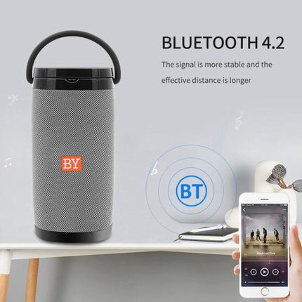 NBY Compact Bluetooth Speaker For Everyday Music And Calls - compact portable Bluetooth 4.2 speaker with handle, dual drivers, mic for calls