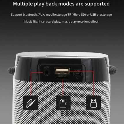 NBY Compact Bluetooth Speaker For Everyday Music And Calls showing AUX, micro USB and TF card ports on mesh grille