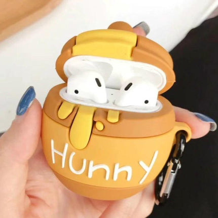 Protective Case for AirPods with Honey Pot Design for Daily Carry - dustproof honey pot silicone cover with keyring