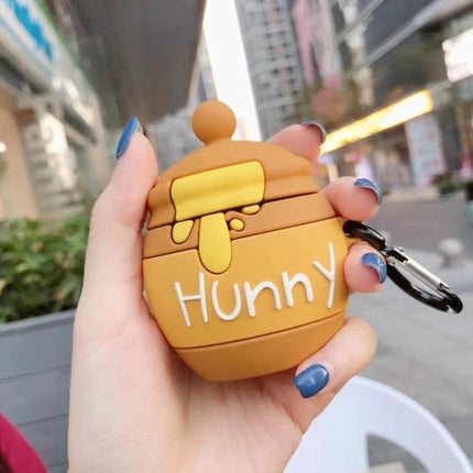 Protective Case for AirPods with Honey Pot Design for Daily Carry - dustproof honey pot cover with keyring for easy charging and daily use