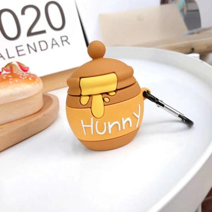 Protective Case for AirPods with Honey Pot Design for Daily Carry - honey pot silicone case, dustproof anti-fouling, keyring attachment